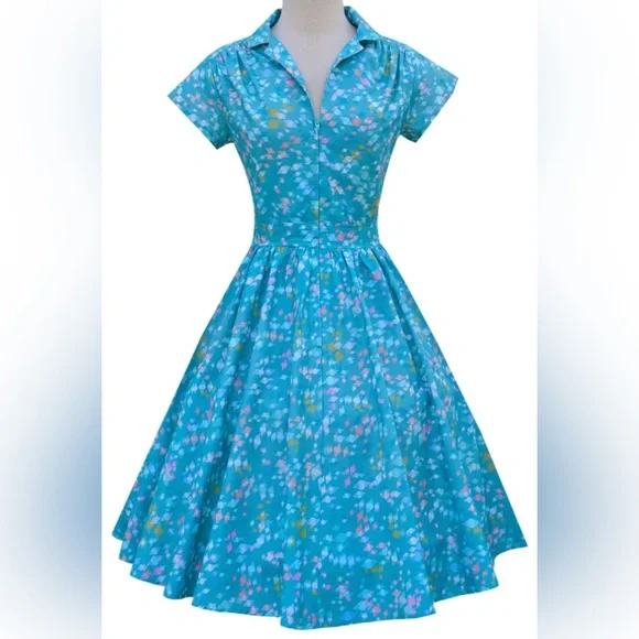 Bernie Dexter BB Ferrari Turquoise Retro Kelly Dress - Picture 1 of 3